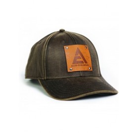 Baseball Caps Allis Chalmers Hat with Leather Logo Emblem- Oil Distressed - CS18G3TRXSX $29.28