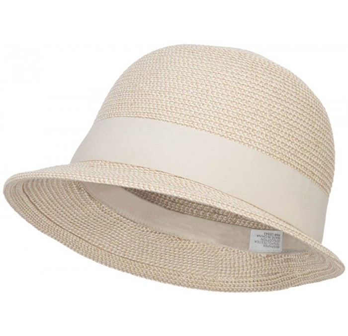 Bucket Hats UPF 50+ Women's Slanted Brim Cloche - White - CU12CX1JVKZ $78.32