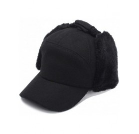 Bomber Hats Earflap Adjustable Winter Aviator Hats Men Women Faux Fur Hunting Russian Cap - Am67-black - CC1929MWOD9 $13.75