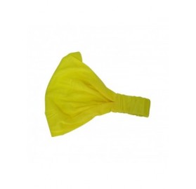 Headbands Yellow Wide Cotton Head Band Solid Boho Yoga Style Soft Hairband - Yellow - CQ188ZOQ7OG $14.48