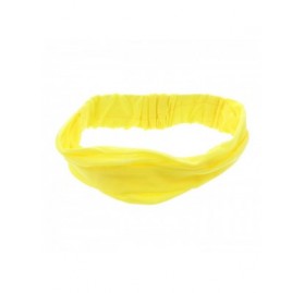 Headbands Yellow Wide Cotton Head Band Solid Boho Yoga Style Soft Hairband - Yellow - CQ188ZOQ7OG $14.48