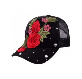Baseball Caps Unisex Rose Embroidered Adjustable Strapback Dad Hat Baseball Cap - Flower-4 - CU18WTQ7L4T $12.95