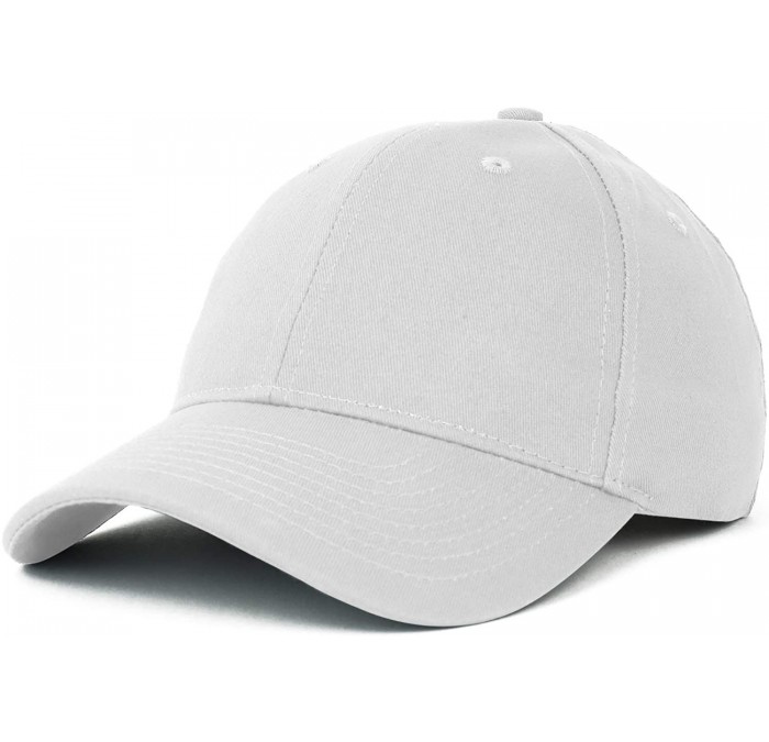 Baseball Caps Made in USA Structured Firm Crown 100% Cotton Chino Twill Baseball Cap - White - CC12LCECE6R $34.16