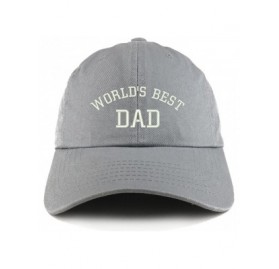 Baseball Caps World's Best Dad Embroidered Low Profile Soft Cotton Dad Hat Cap - Grey - CN18D53CNI9 $19.50