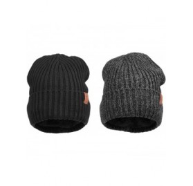 Skullies & Beanies Winter Daily Beanie Stocking Hat - Warm Polar Fleece Skull Cap for Men and Women Purple/Gray/Black - C318I...