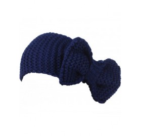 Headbands Women's Crochet Big Bow Knitted Winter Headband 2 - Navyblue - CP1870KM2RZ $8.37