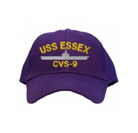 Baseball Caps USS Essex CVS-9 Embroidered Pro Sport Baseball Cap - Purple - CH183IDX22H $13.86