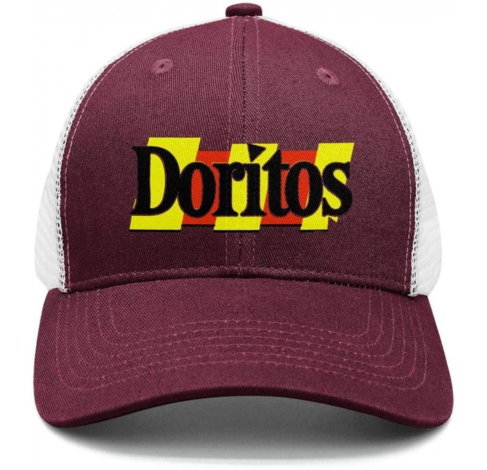 Baseball Caps Men/Women Print Classic Doritos-Corn-Flake-Logo- Outdoor Mesh Trucker Cap - Maroon-68 - CZ18QS9SNWT $19.25