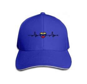 Baseball Caps Unisex Venezuela Flag Heartbeat Line Heart Trucker Cap Adjustable Peaked Sandwich Cap - Royalblue - CQ18HGKI56M...