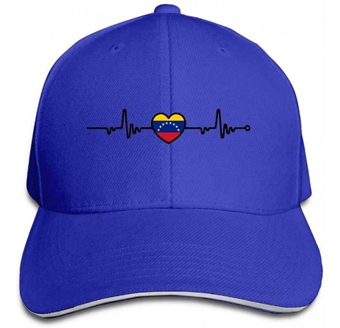 Baseball Caps Unisex Venezuela Flag Heartbeat Line Heart Trucker Cap Adjustable Peaked Sandwich Cap - Royalblue - CQ18HGKI56M...