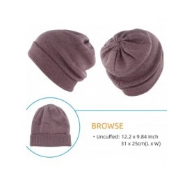 Skullies & Beanies Oversize Winter Beanie Hat - 30% Cashmere - Stretch Fitted - Purple - CB18Z2SCWII $25.93