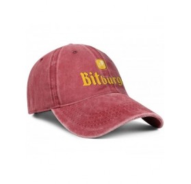 Baseball Caps Bitburger Premium Beer Logo Men's Womens Denim Baseball Hat Adjustable Snapback Beach Cap - Red-100 - C918WHRQG...