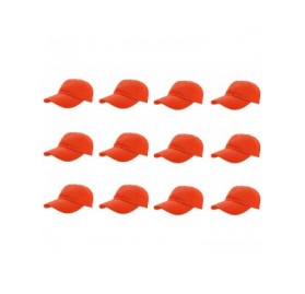 Baseball Caps Baseball Caps 100% Cotton Plain Blank Adjustable Size Wholesale LOT 12 Pack - Orange - CM183IINTEA $36.52