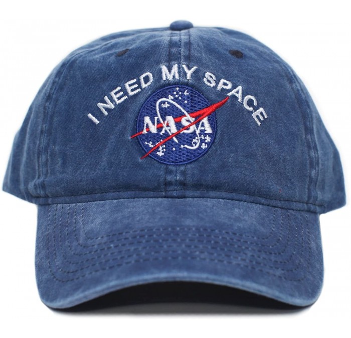 Baseball Caps NASA I Need My Space Pigment Dye Embroidered Hat Cap Unisex Adult Multi - Navy - CU1885AEGYD $28.74