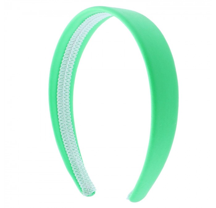 Headbands Neon Green 1 Inch Wide Leather Like Headband Solid Hair band - Neon Green - CV18GLSQ8R0 $17.89