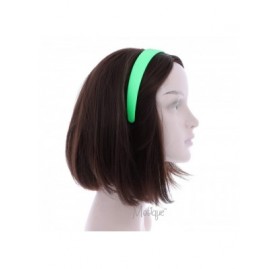Headbands Neon Green 1 Inch Wide Leather Like Headband Solid Hair band - Neon Green - CV18GLSQ8R0 $17.89
