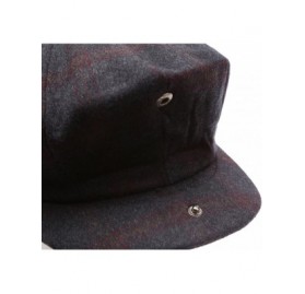 Newsboy Caps Men's Premium 100% Wool 8Panels Plaid Herringbone Newsboy Hat with Socks. - 2320-greyred - CX12N1WK3HM $34.75