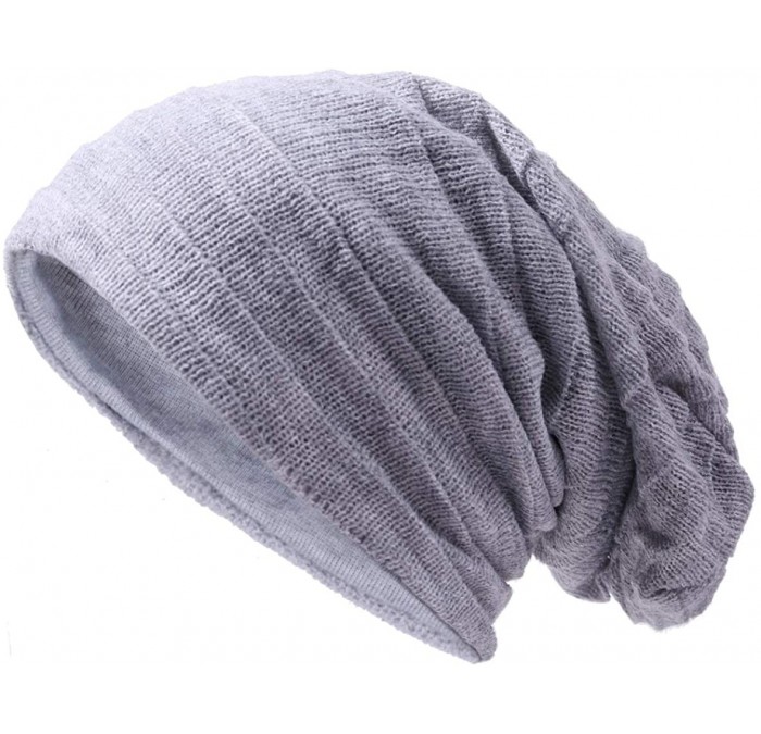 Skullies & Beanies Men Slouch Beanie Knit Long Oversized Skull Cap for Winter Summer N010 - Xzz-light Grey - CX18I26T637 $25.39
