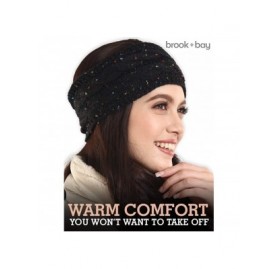 Cold Weather Headbands Cable Knit Multicolored Headband Warmers - Black Confetti - C818G36WWSX $11.38
