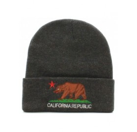 Skullies & Beanies Unisex California Republic Winter Knit Beanie Hat Cap - Cuff - Heather Charcoal - CT129SN1S0H $9.04
