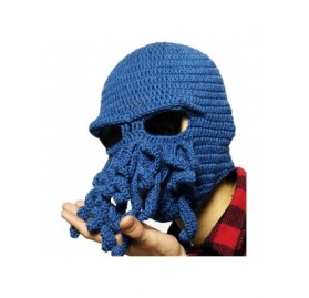 Skullies & Beanies Tentacle Octopus Cthulhu Knit Beanie Hat Caps Beard Halloween Costume Cosplay Mask - Navy - C612C3IMEGB $1...