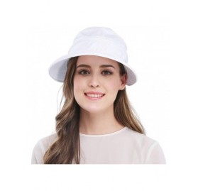 Sun Hats Wide Large Brim Sun Hat Summer UV Protection Thin Hat 2 in 1 Beach Sun Hat - White - C412B7UNEMT $22.56