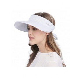 Sun Hats Wide Large Brim Sun Hat Summer UV Protection Thin Hat 2 in 1 Beach Sun Hat - White - C412B7UNEMT $22.56