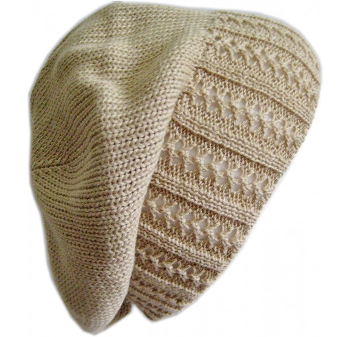 Skullies & Beanies Lovely Crochet Srping Beret/Hat Cotton Acrylic Fall Hat - Beige - CC11D12E8EP $12.99