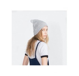 Skullies & Beanies Women's Cute Cat Ear Hat Crochet Braided Knit Cap Beanie Fashion Winter Warm Ski Hats Cap-Gray - Gray - CA...