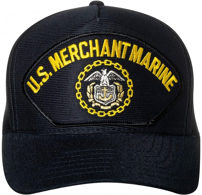 Baseball Caps United States Merchant Marine Emblem Patch Hat Navy Blue Baseball Cap - Merchant Marine - CG18XNQM26S $45.24