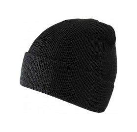 Skullies & Beanies Men's Warm Winter Hats Acrylic Knit Beanie Cap Daily Beanie Hat for Women Girls Boys - Black - CK192HOCQ82...