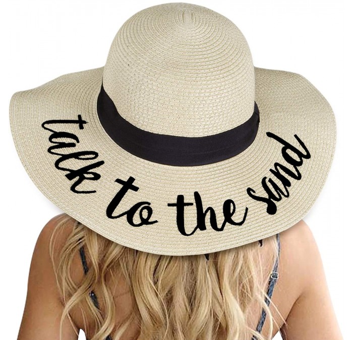 Sun Hats Womens Big Bowknot Straw Hat Floppy Foldable Roll up Beach Cap Sun Hat UPF 50+ - Ae Talk to the Sand - Beige - CX194...