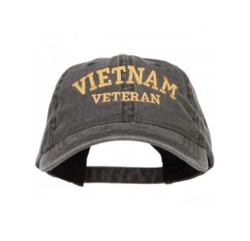 Baseball Caps Vietnam Veteran Embroidered Washed Cap - Black - CW186MZS260 $18.34