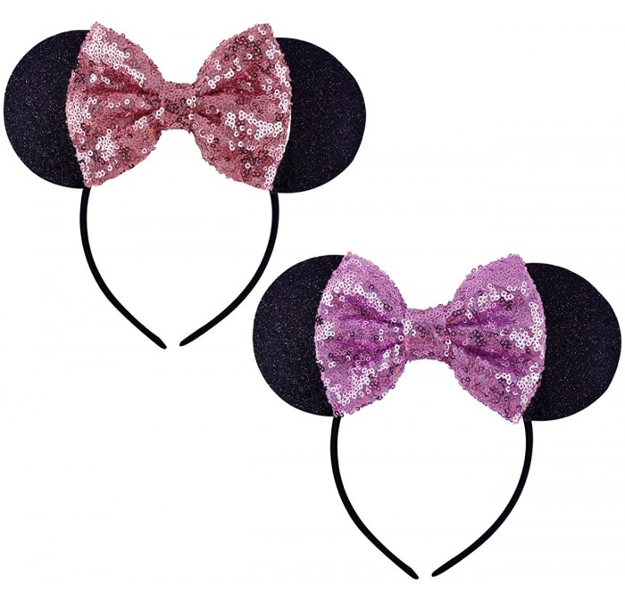 Headbands Mickey Ears Headbands Sequin Hair Band Accessories for Women Girls Cosplay Party - CA1922S4DC3 $20.67