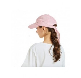 Sun Hats Women's Uv Protection Sun Hat Covertible 2 in 1 Beach Visor Hat Wide Large Brim Thin Cap - Pink - CL18RZC6AW0 $10.00