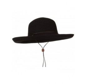 Sun Hats UPF 50+ Cotton Paper Braid Kettle Brim Hat - Black - C4118E45R9P $33.06