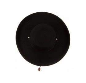 Sun Hats UPF 50+ Cotton Paper Braid Kettle Brim Hat - Black - C4118E45R9P $33.06