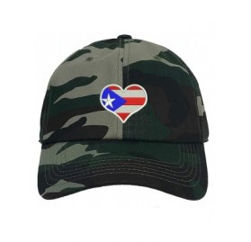 Baseball Caps Puerto Rico Flag Heart Unisex Baseball Hat - Camo - CZ195H0A0AG $16.59
