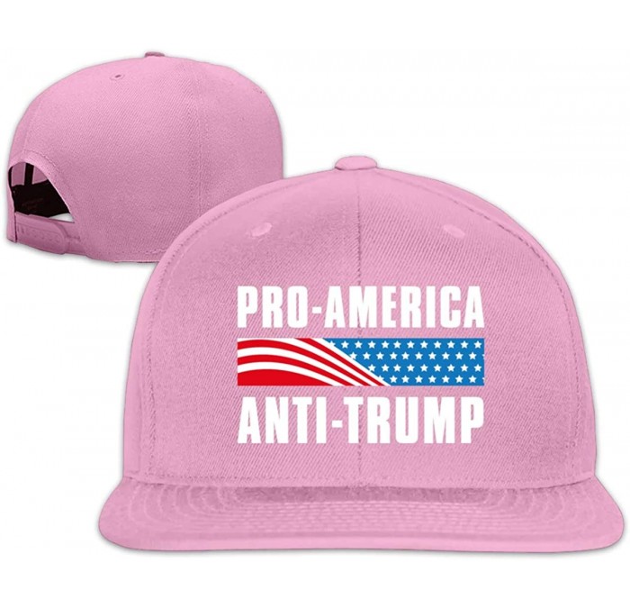 Baseball Caps Pro-America Anti-Trump Snapback Hats Adjustable Casual Flat Bill Baseball Cap Womens - Pink - CN196XQWWTX $17.62