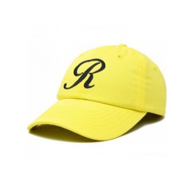 Baseball Caps Initial Hat Letter R Womens Baseball Cap Monogram Cursive Embroider - Minion Yellow - C818U26O8E5 $15.26