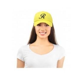 Baseball Caps Initial Hat Letter R Womens Baseball Cap Monogram Cursive Embroider - Minion Yellow - C818U26O8E5 $15.26