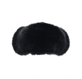 Bomber Hats Fox Fur Russian Trooper Style Hat Adult Winter Ushanka Snow Hat - Black - CJ18AW3WNEC $39.62