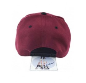 Baseball Caps Classic Paisley Bandana Print Flat Bill Cap Hat Snapback - Burgundy Black - CQ12O48W9J8 $12.57
