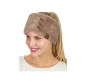 Cold Weather Headbands Women's Soft Faux Fur Feel Sherpa Lined Ear Warmer Headband Headwrap - Mocha - C518ITW685E $12.48