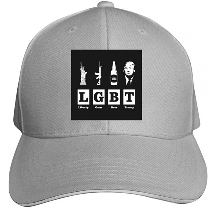 Baseball Caps Baseball Cap Liberty Guns Trump Beer Trump LGBT Pride Month LGBTQ 3D Printed Adjusted Peaked Cap - Gray - CS18U...