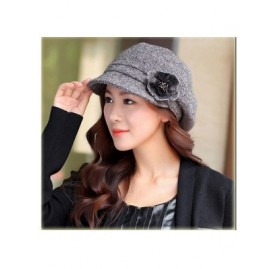 Bucket Hats Women Knitted Warm Cloche Fedora Brim Bowler Hat Slouchy Cap - Gray - C212658P435 $12.98