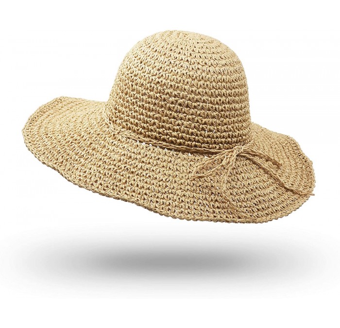 Sun Hats Straw Hat- Handmade Beach Wide Brim Cap Foldable Outdoor Sun Hat Beach Headwear for Adult Children Man Women - C4194...