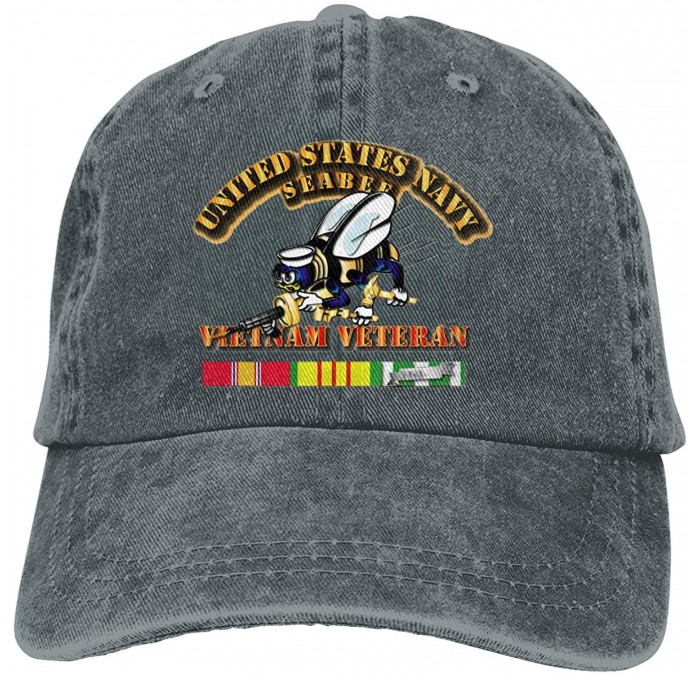 Baseball Caps Navy Seabee Vietnam Veteran Adjustable Baseball Caps Denim Hats Cowboy Sport Outdoor - Deep Heather - CO18S63EG...