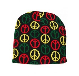 Skullies & Beanies Beanie Men Women - Unisex Cuffed Skull Knit Winter Hat Cap - Peace Sign - CE18L4REKUS $12.21