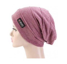 Skullies & Beanies New Women's Cotton Flower Elastic Turban Beanie Chemo Cap Hair Loss Hat - Light Purple - C31933E0RZ3 $10.72